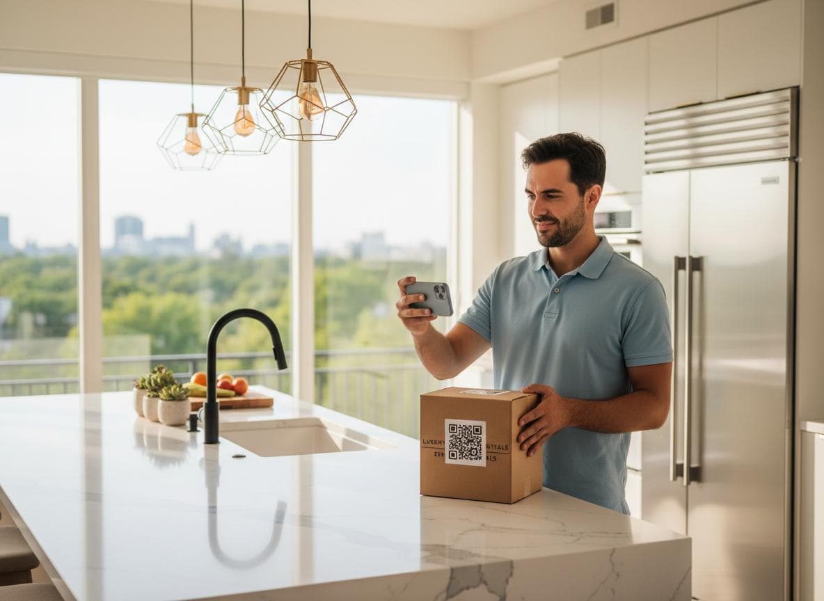 Cleaning team member following a digital checklist on their phone during property turnover