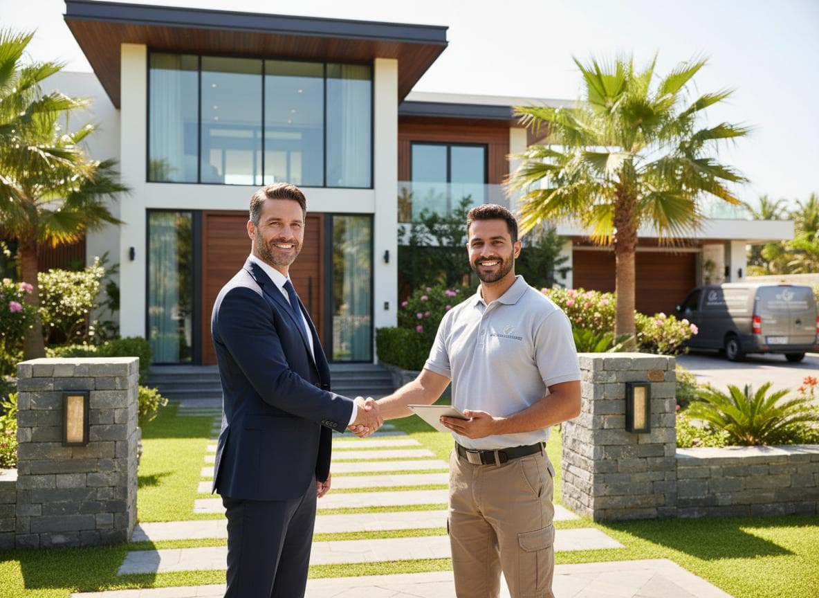 Property manager reviewing supplier orders and delivery tracking